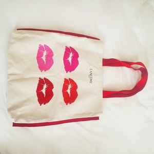 New! Lancome Lipstick Canvas Tote Bag
